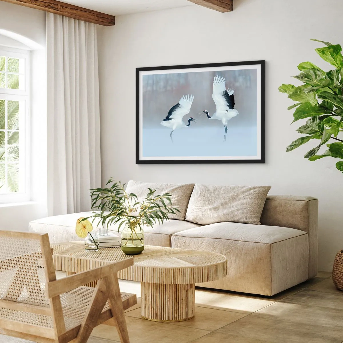 Poster in cornice nera - Danza nella nebbia - 40x30 cm