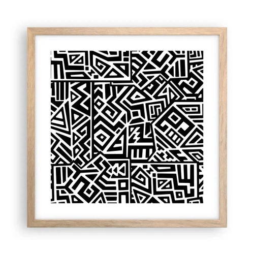 Poster in cornice rovere chiaro - Composizione precolombiana - 40x40 cm