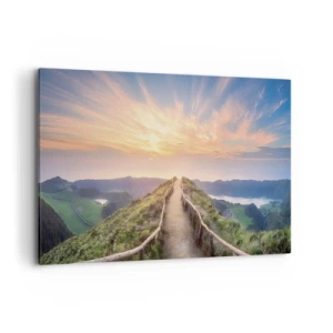 Quadro su tela - Stampe su Tela - Un pittoresco sentiero su una collina con vista sul tramonto - 120x80cm - Vicino al cielo - Decorazione murale moderna per soggiorno e camera da letto ARTTOR