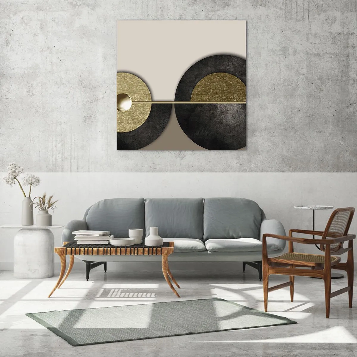 Quadro su vetro - Variazioni attorno al cerchio - 60x60 cm