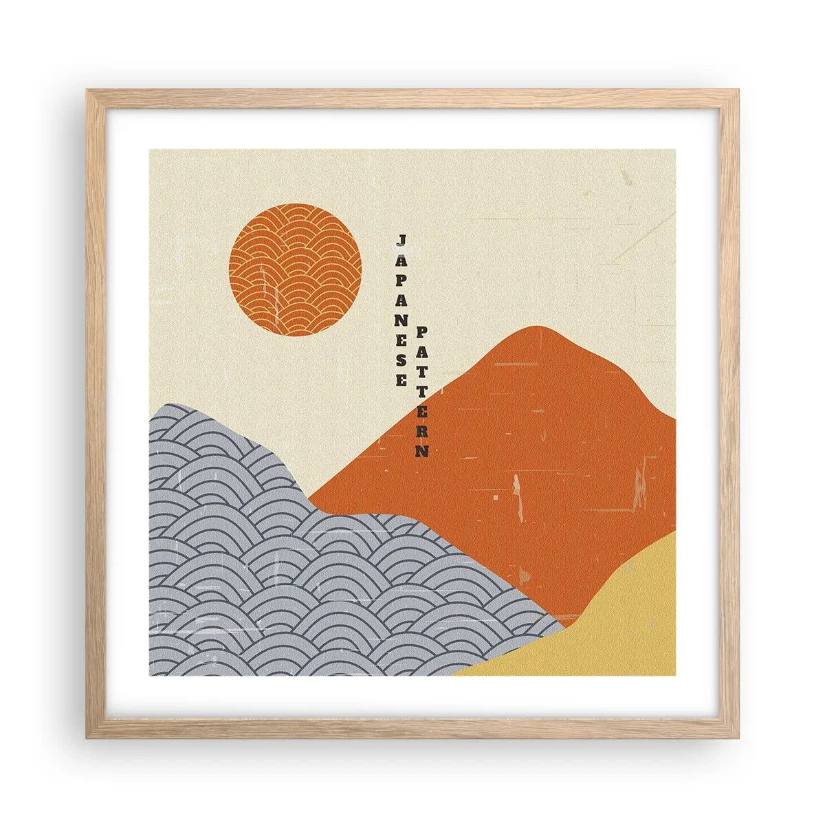 Poster in cornice rovere chiaro - Spirito giapponese - 50x50 cm