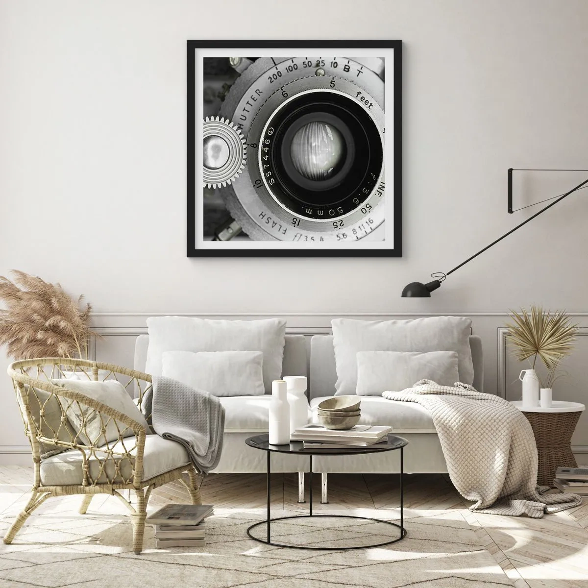 Poster in cornice nera - Racconto su Hollywood - 40x40 cm