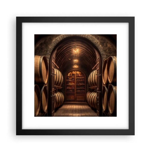 Poster in cornice nera - L'atmosfera della cantina - 30x30 cm