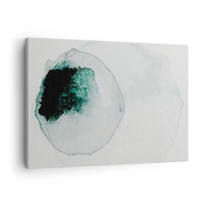 Quadro su tela - Stampe su Tela - Goccia d'acqua astratta con sfumature di verde e nero - 70x50cm - In una goccia d'acqua - Decorazione murale moderna per soggiorno e camera da letto ARTTOR