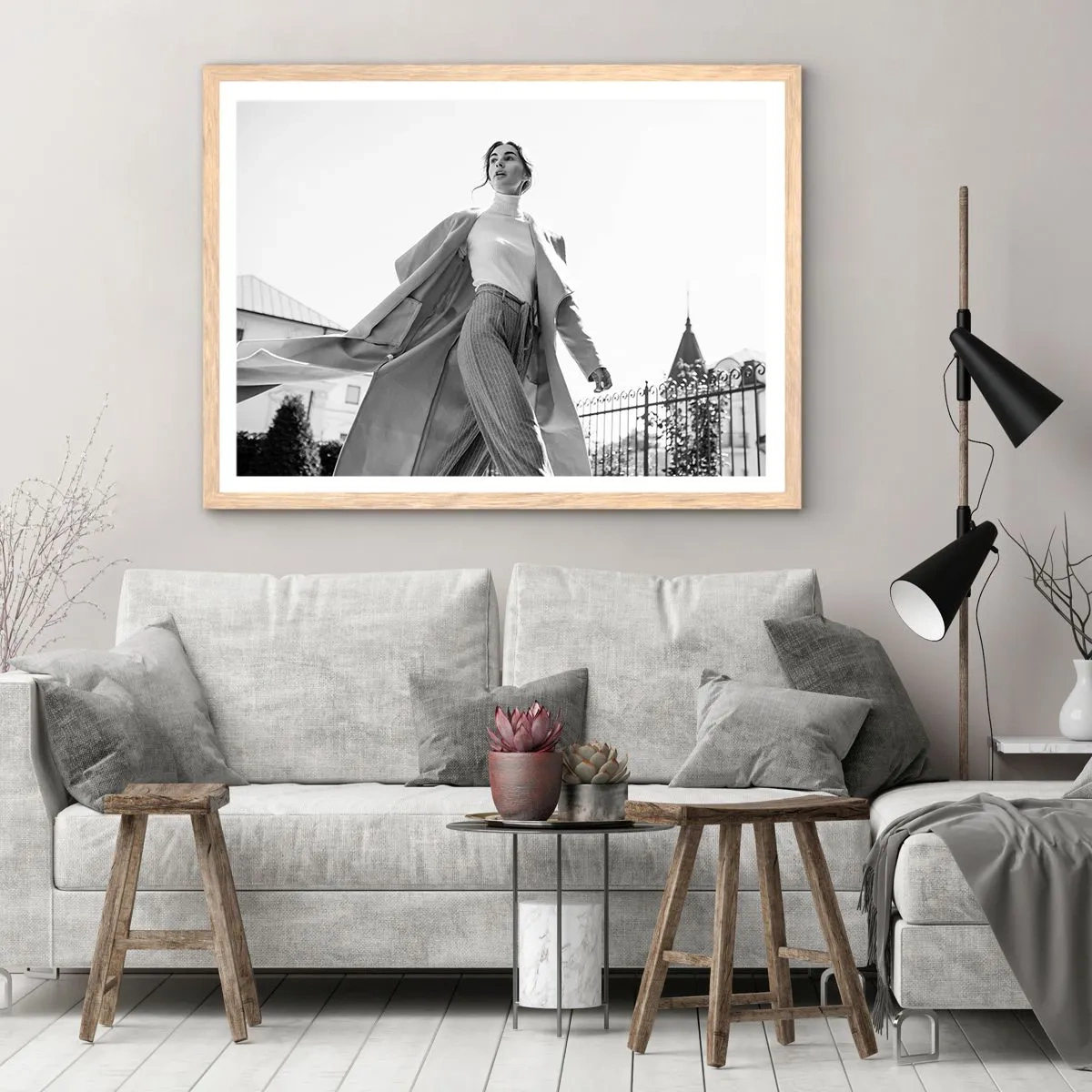 Poster in cornice rovere chiaro - Vieni con me? - 40x30 cm