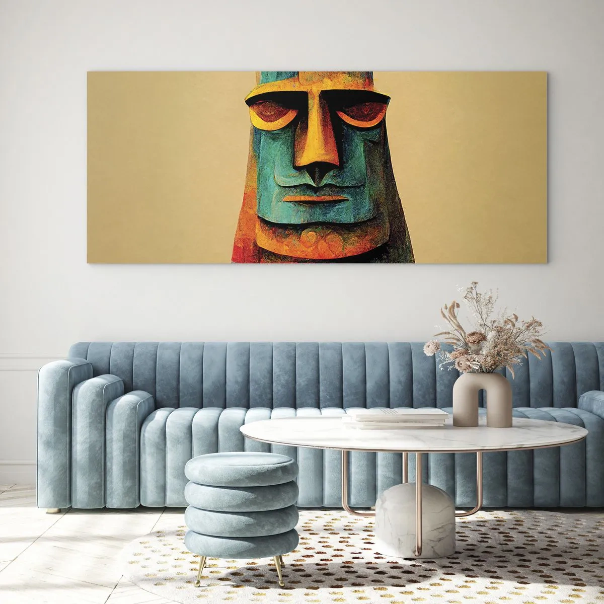 Quadro su vetro - Statuario, ma simpatico - 90x30 cm