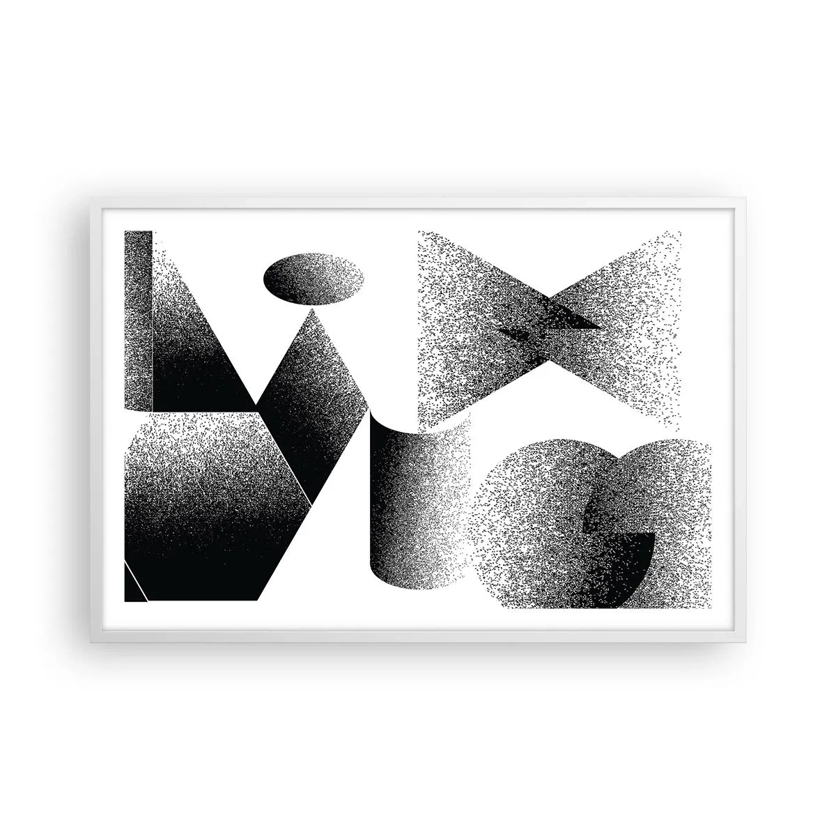 Poster in cornice bianca - Angoli e ovali - 91x61 cm