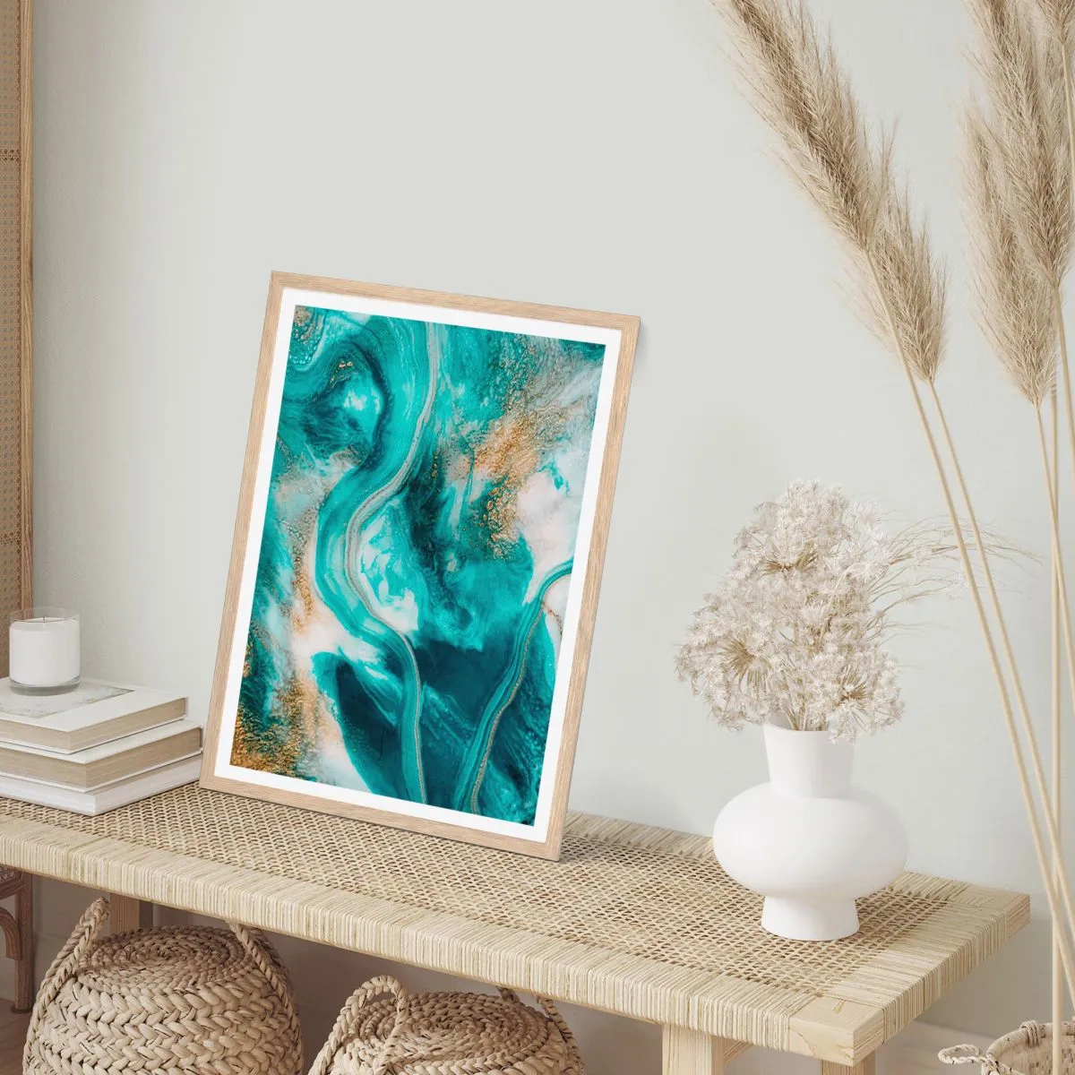 Poster in cornice rovere chiaro - Il fiume d'oro - 30x40 cm