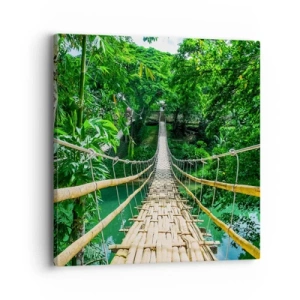 Quadro su tela - Stampe su Tela - Ponte sospeso sopra il verde - 40x40 cm