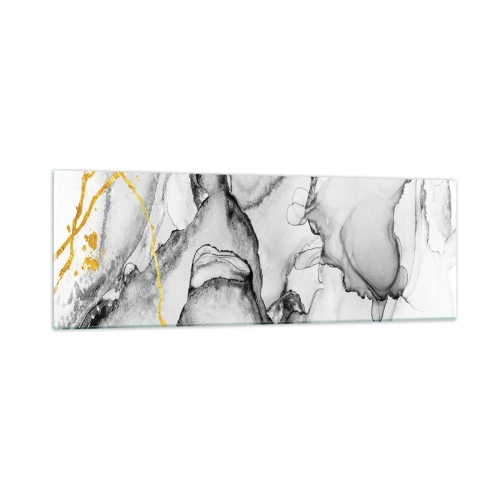 Quadro su vetro - Composizione con motivo d'oro - 90x30 cm