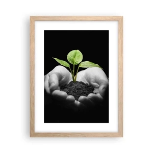 Poster in cornice rovere chiaro - Amo la natura, la proteggo - 30x40 cm