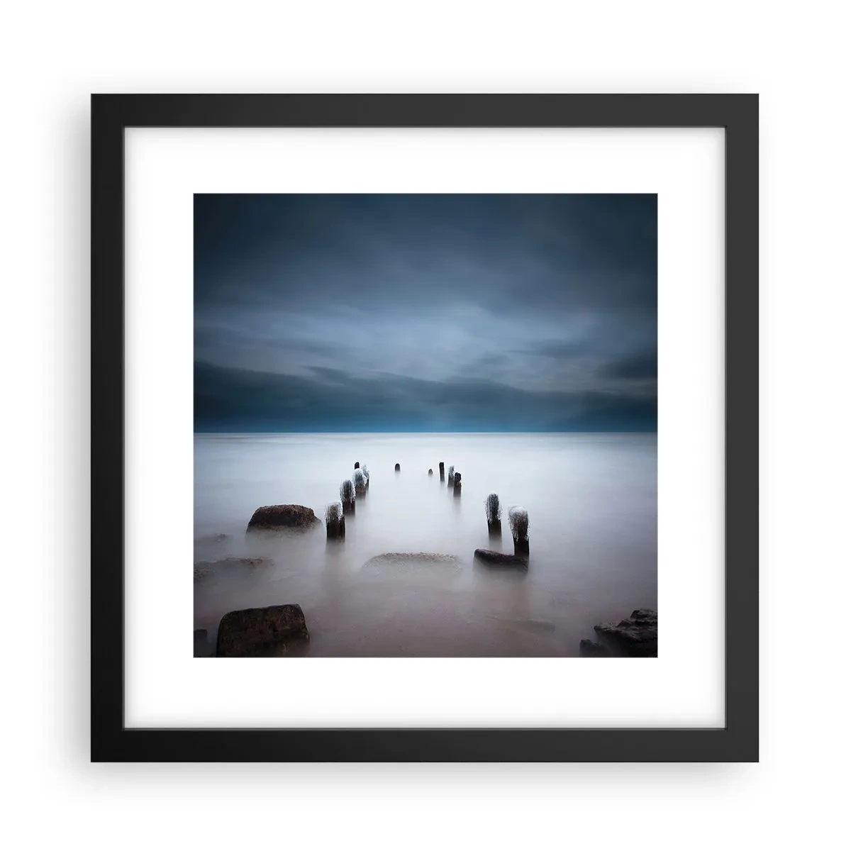Poster in cornice nera - Lago pensieroso - 30x30 cm