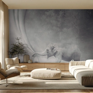 Fotomurale su misura Premium Sand - Svelare il mistero - Astrazione, Elefante, Grafica