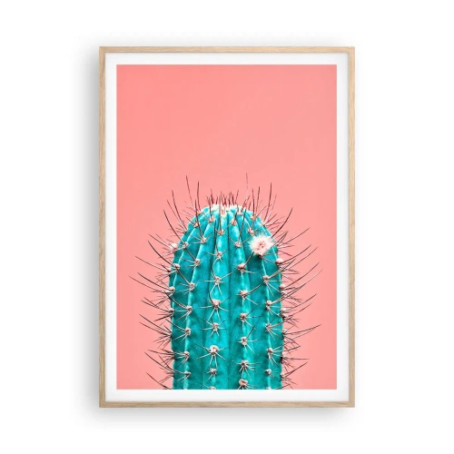 Poster in cornice rovere chiaro - Stai attento - 70x100 cm