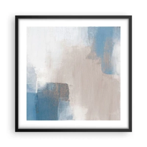 Poster in cornice nera - Astrazione rosa coperta dal blu - 50x50 cm