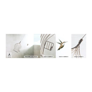 Campione Di Fotomurale Standard Eco - Nel proprio elemento - Astrazione, Uccello, Gabbia per uccelli - 100x30 cm
