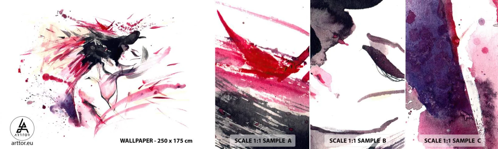 Campione di Fotomurale Adesivo Deluxe Sticker - La pienezza dell'amore - Astrazione, Donna e Uomo, Amore - 100x30 cm