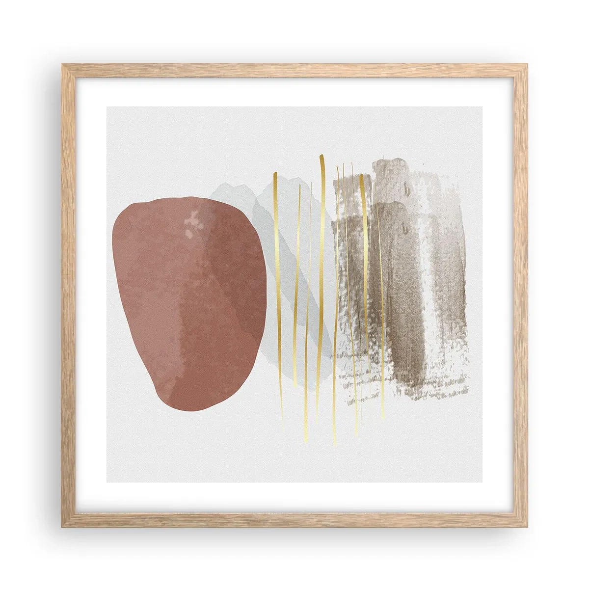 Poster in cornice rovere chiaro - Colonnato astratto - 50x50 cm
