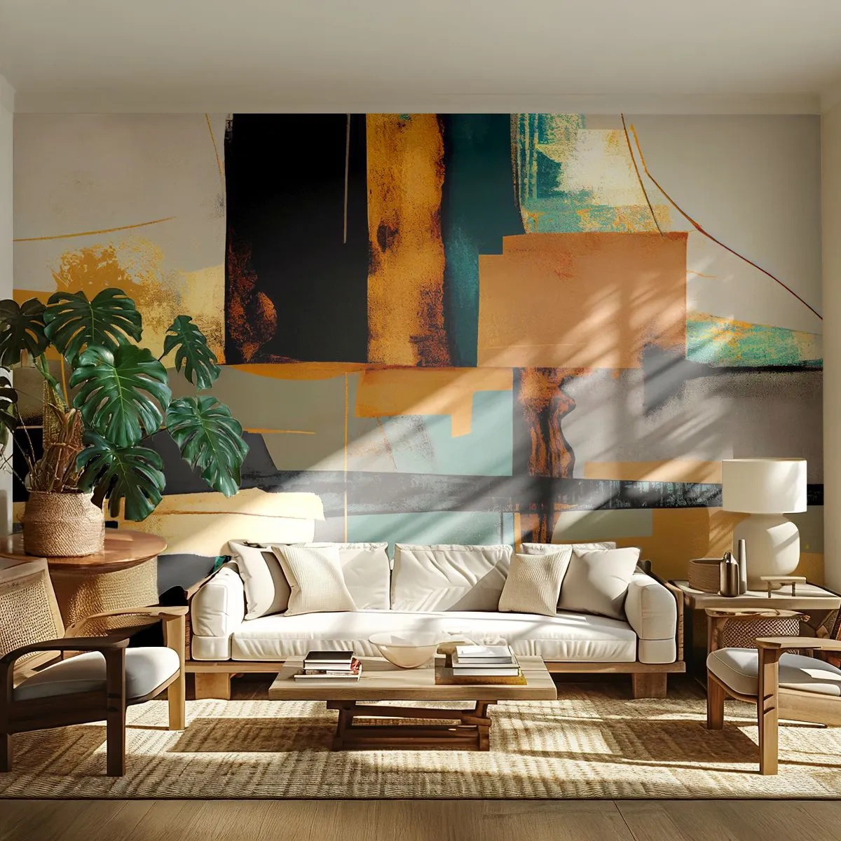 Fotomurali Premium Canvas - Astrazione: luci e ombre - Astrazione, Moderno, Pezzo - 150x105 cm