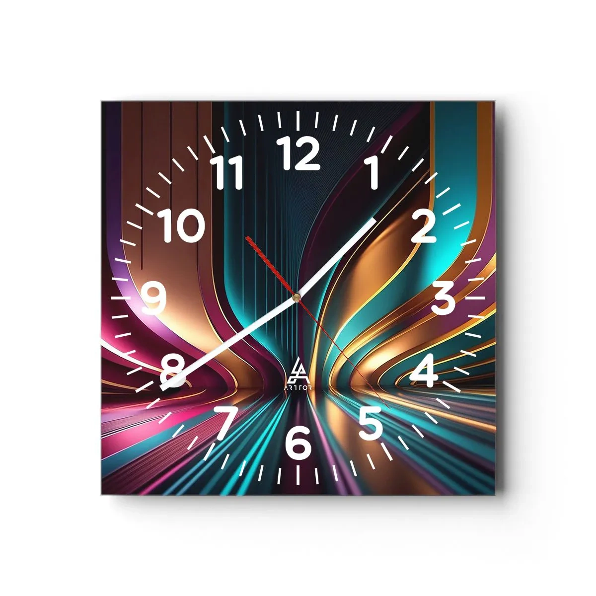 Orologio da parete - Orologio in Vetro - Architettura di luce - 40x40 cm
