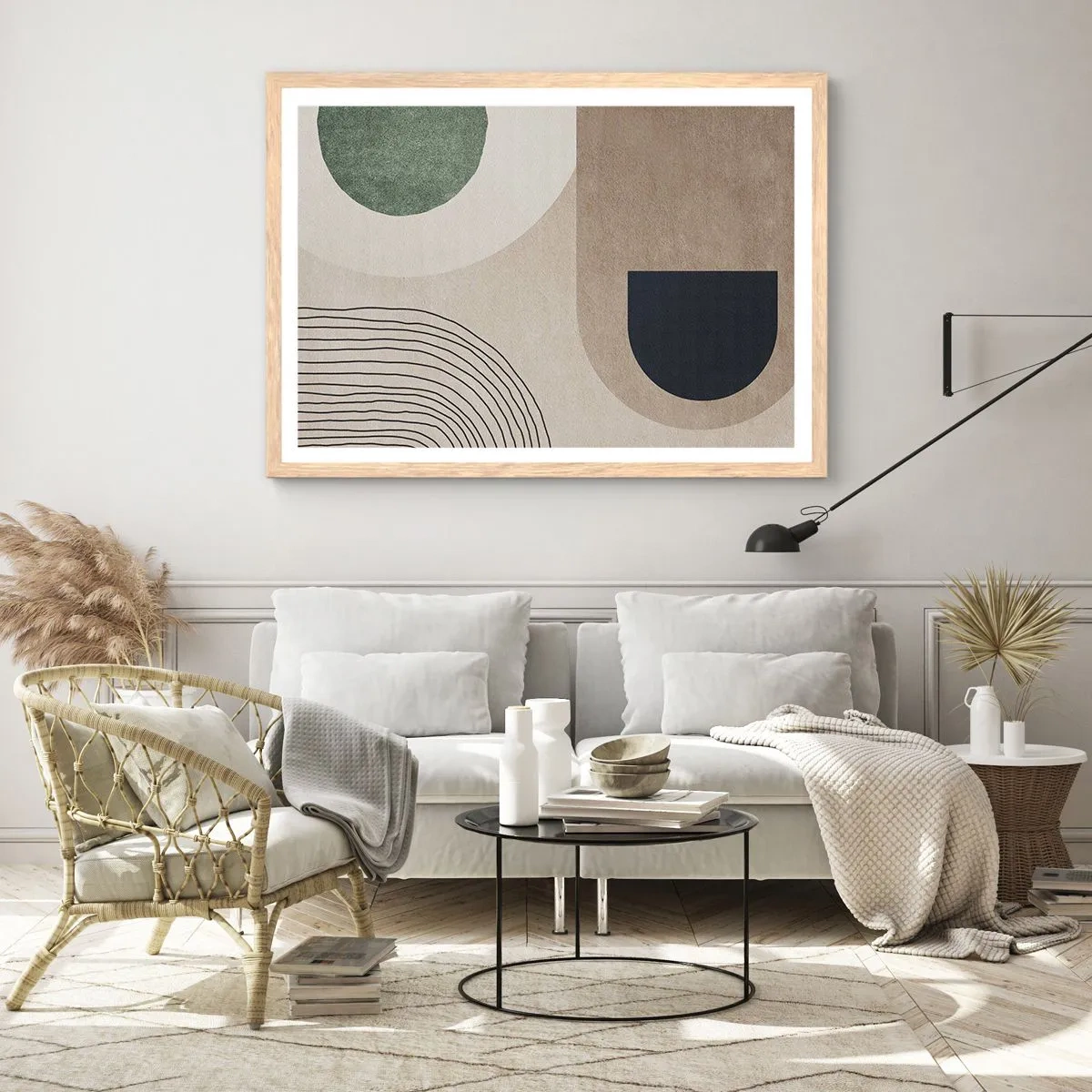 Poster in cornice rovere chiaro - La mitezza dell'ovale - 50x40 cm