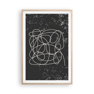 Poster in cornice rovere chiaro - Il caos dei pensieri - 61x91 cm