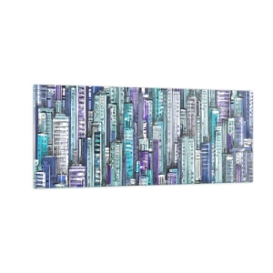 Quadro su vetro - Bluastri dal cielo - 100x40 cm