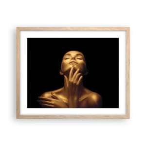 Poster in cornice rovere chiaro - Come seta d'oro - 50x40 cm