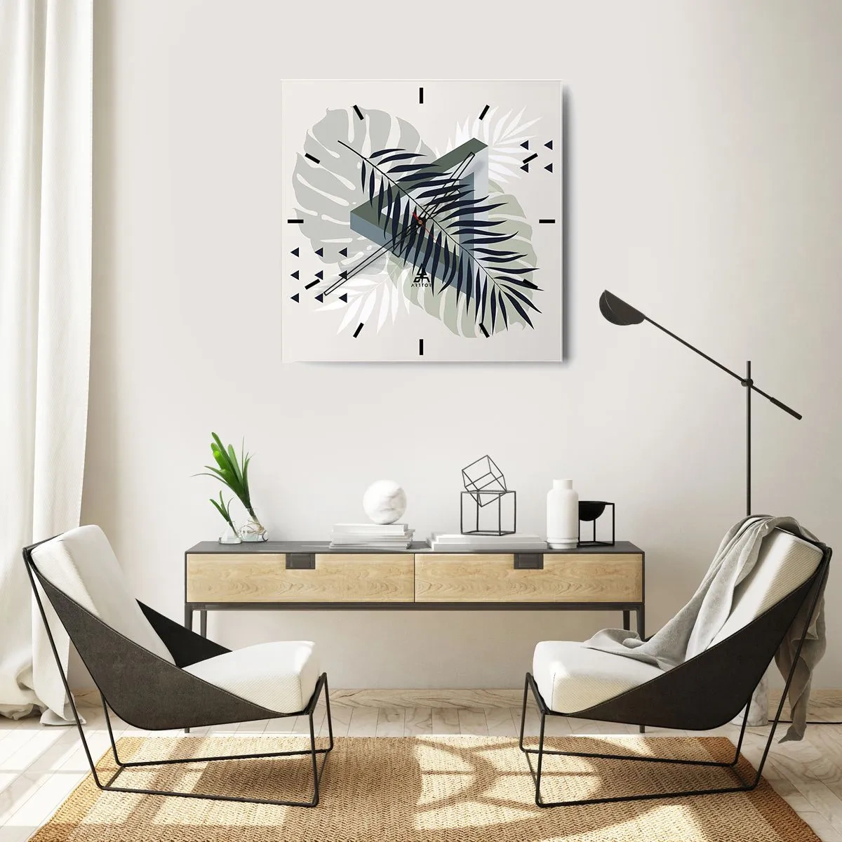 Orologio da parete - Orologio in Vetro - Natura e geometria: due ordini? - 40x40 cm