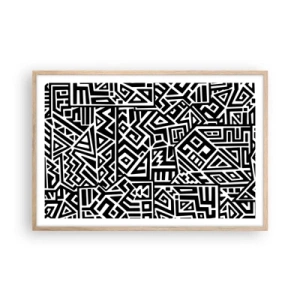 Poster in cornice rovere chiaro - Composizione precolombiana - 91x61 cm