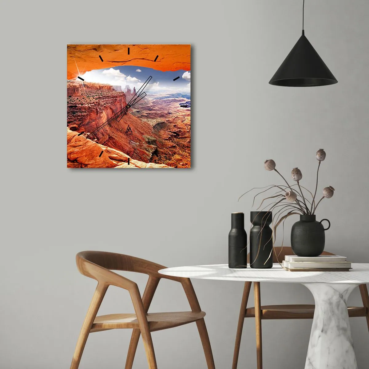 Orologio da parete - Orologio in Vetro - Scolpiti dalla natura - 40x40 cm