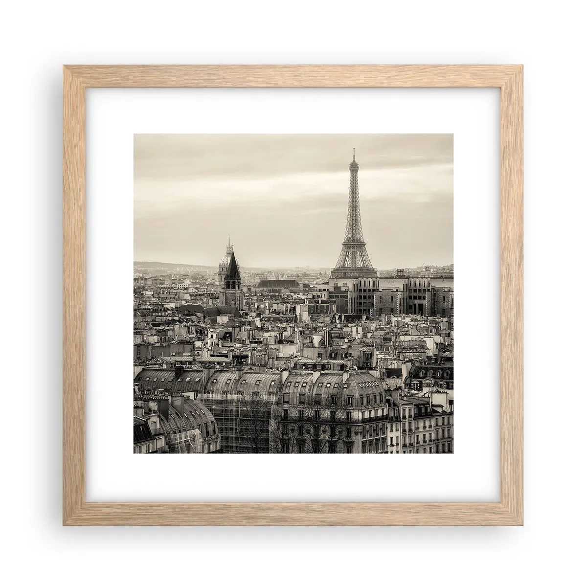 Poster in cornice rovere chiaro - Sui tetti di Parigi - 30x30 cm