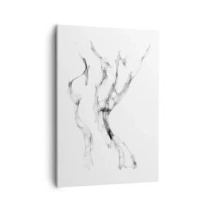 Quadro su tela - Stampe su Tela - Linee delicate e astratte che ricordano scie di fumo su uno sfondo chiaro - 50x70cm - Bella e forte - Decorazione murale moderna per soggiorno e camera da letto ARTTOR