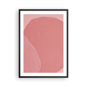 Poster in cornice nera - Composizione astratta nei toni del rosa - 50x70cm - Composizione organica in rosa - Decorazione murale moderna per soggiorno e camera da letto ARTTOR