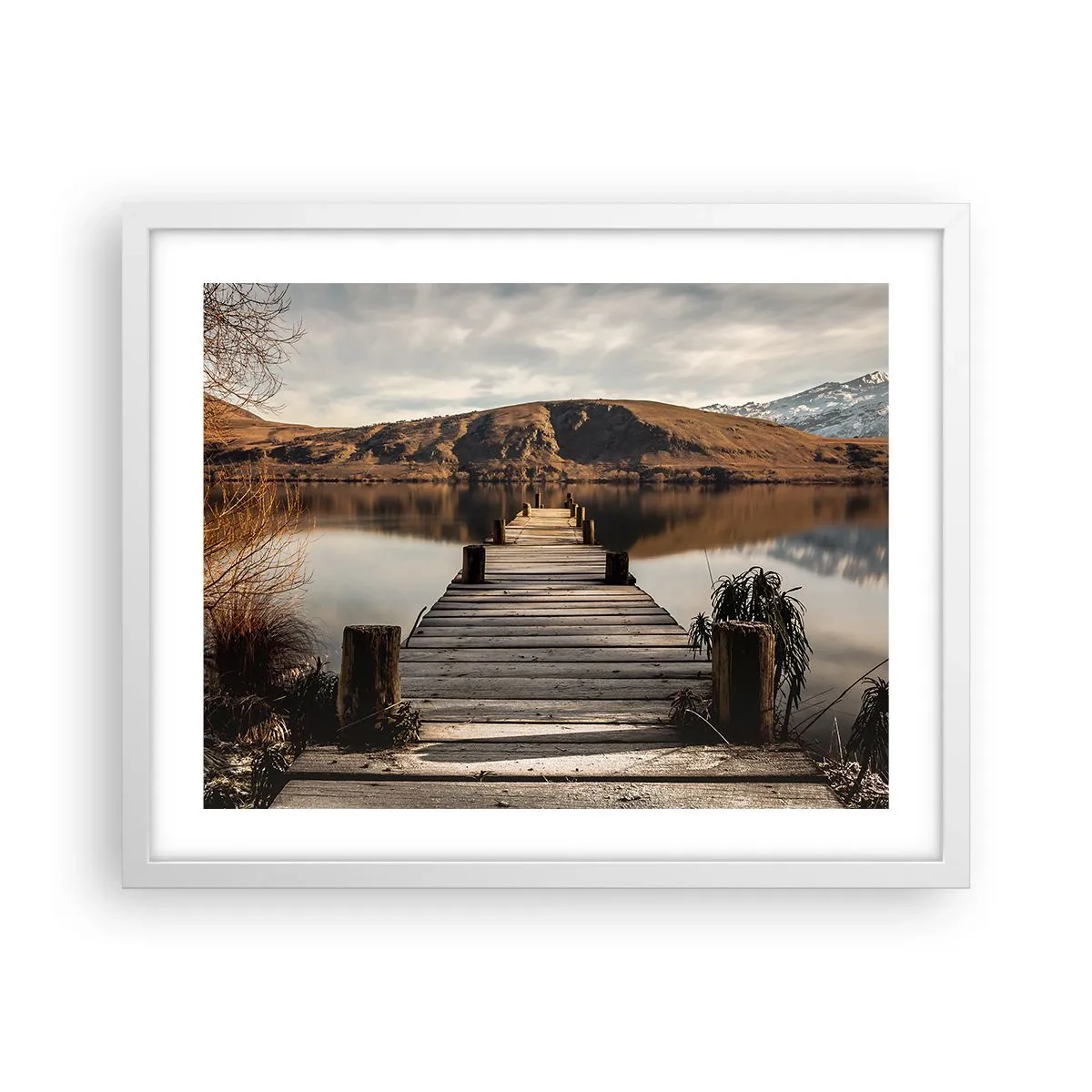 Poster in cornice bianca - Paesaggio nel silenzio - 50x40 cm