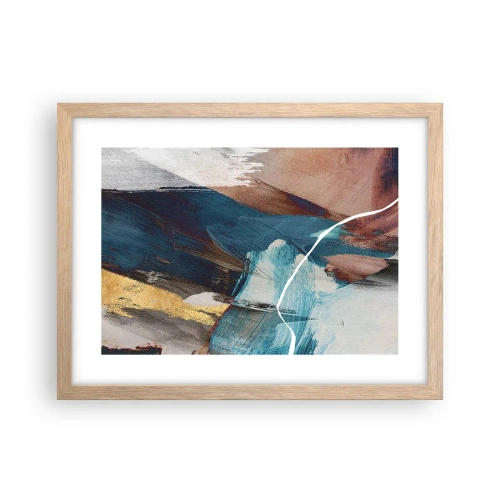 Poster in cornice rovere chiaro - Con forza ed energia - 40x30 cm