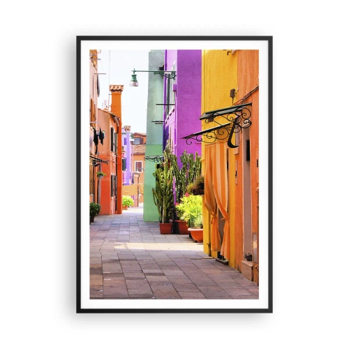 Poster in cornice nera - Angolo multicolore - 70x100 cm
