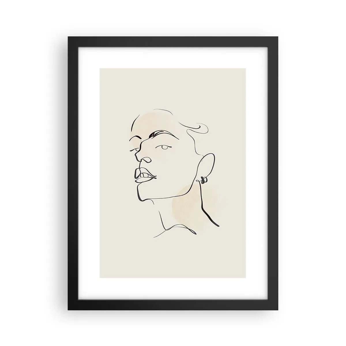 Poster in cornice nera - Sguardo fiero - 30x40 cm