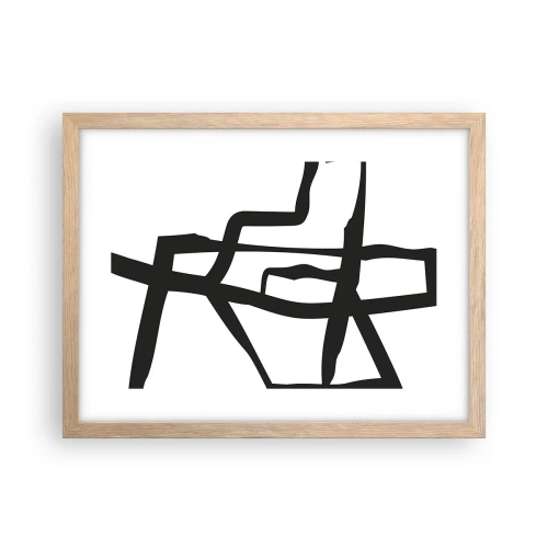 Poster in cornice rovere chiaro - Struttura bianca e nera - 40x30 cm
