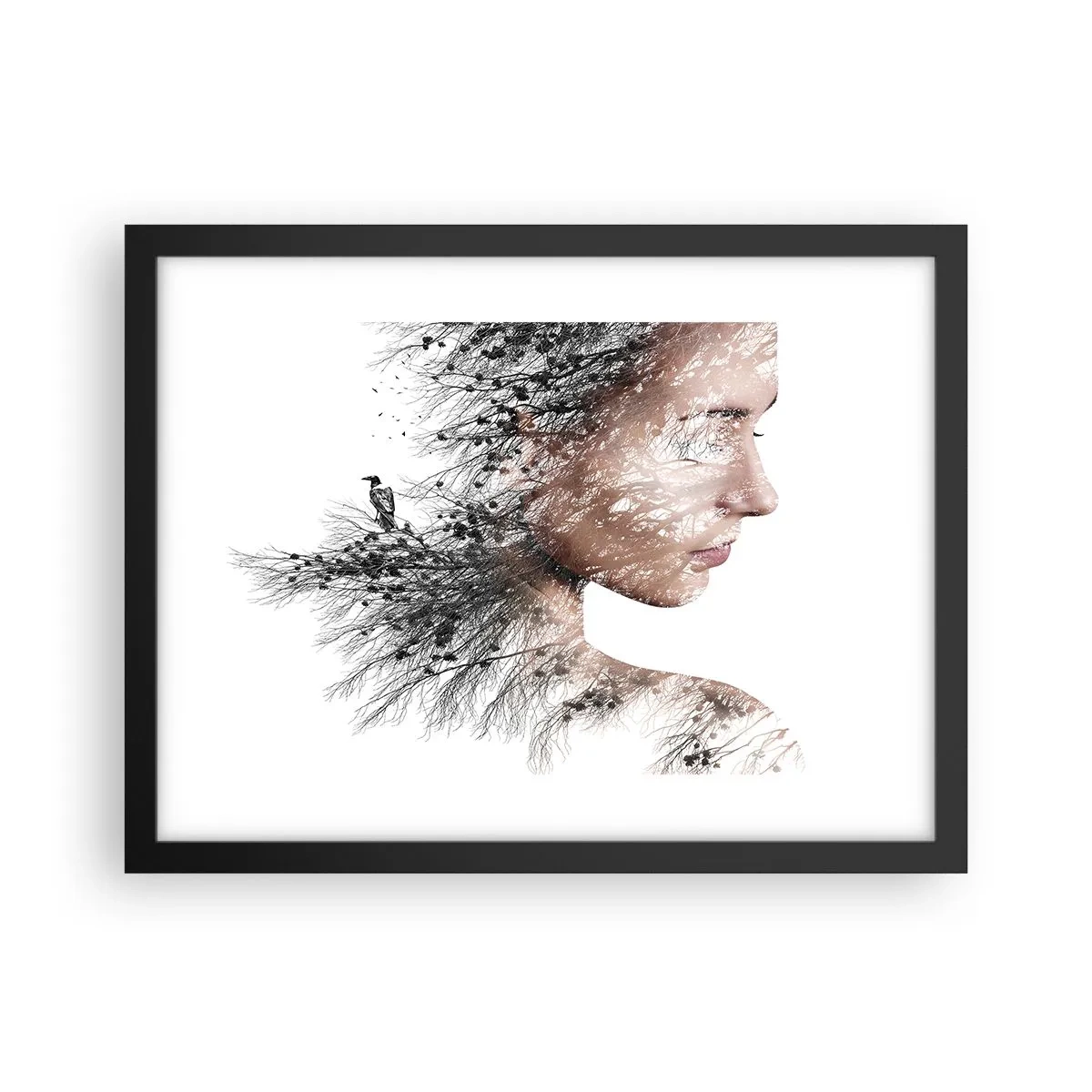 Poster in cornice nera - Lo spirito della foresta - 40x30 cm