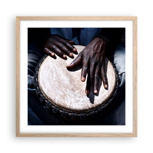 Poster in cornice rovere chiaro - Vivi al tuo ritmo - 50x50 cm