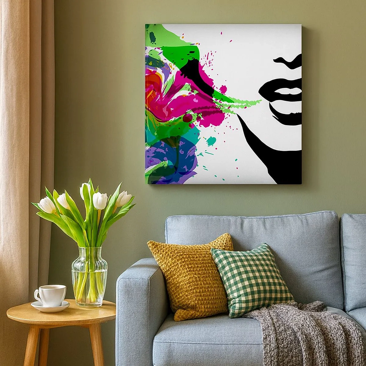 Quadro su tela - Stampe su Tela - Racconto nei colori dell'arcobaleno - 30x30 cm