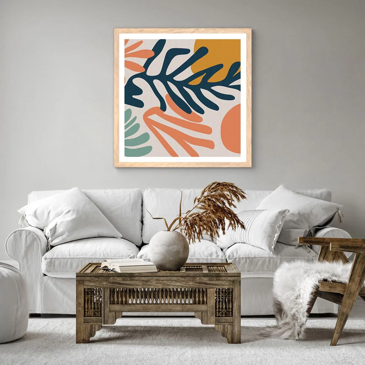 Poster in cornice rovere chiaro - Mare di coralli - 40x40 cm