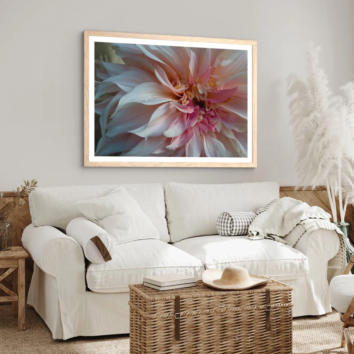 Poster in cornice rovere chiaro - Freschezza in fiore - 100x70 cm