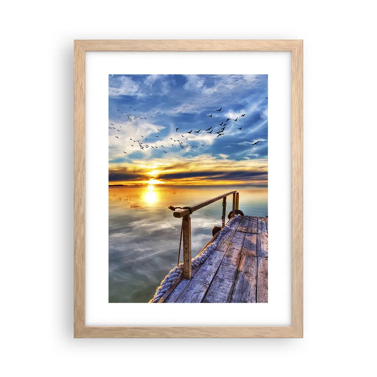 Poster in cornice rovere chiaro - Il vento è andato a dormire - 30x40 cm