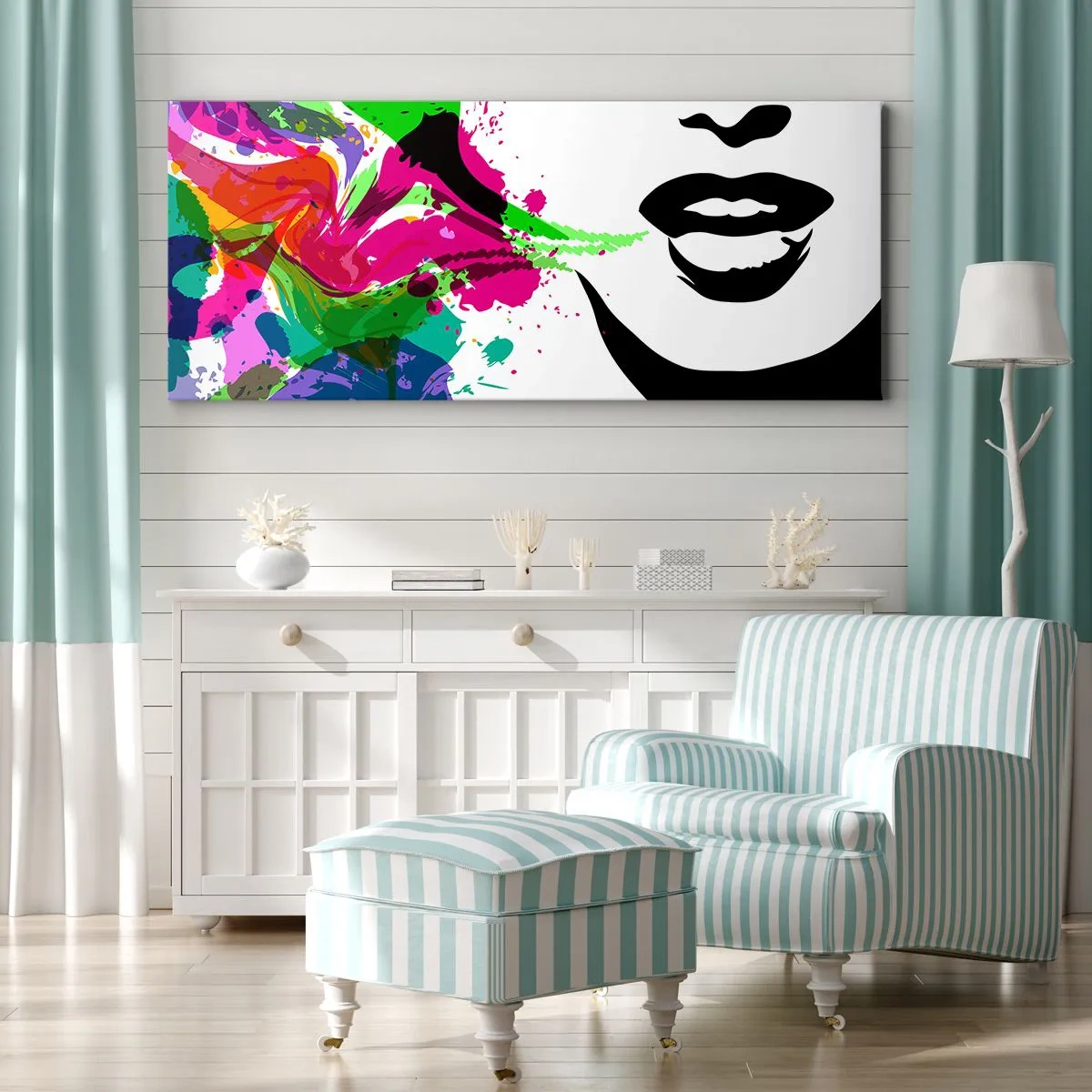 Quadro su tela - Stampe su Tela - Racconto nei colori dell'arcobaleno - 90x30 cm