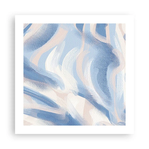 Poster - Ondulazioni azzurre - 50x50 cm