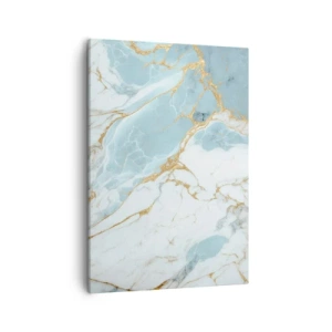 Quadro su tela - Stampe su Tela - Motivi in marmo blu e bianco con venature dorate aggiunte - 50x70cm - La ricchezza della pietra - Decorazione murale moderna per soggiorno e camera da letto ARTTOR