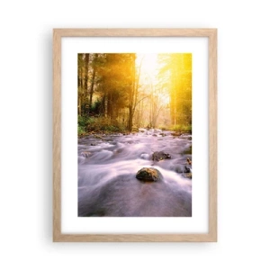 Poster in cornice rovere chiaro - Malachite in cornice oro-argento - 30x40 cm