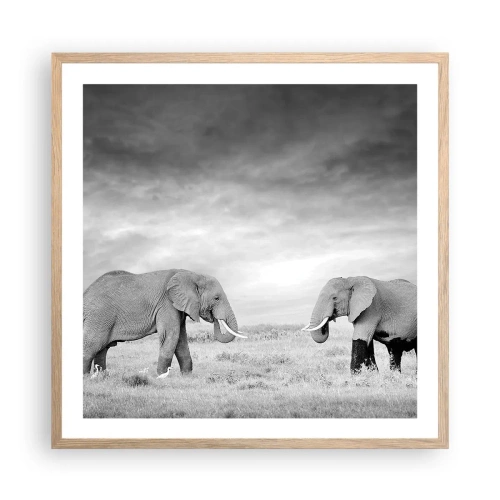 Poster in cornice rovere chiaro - Grigio è bello - 60x60 cm